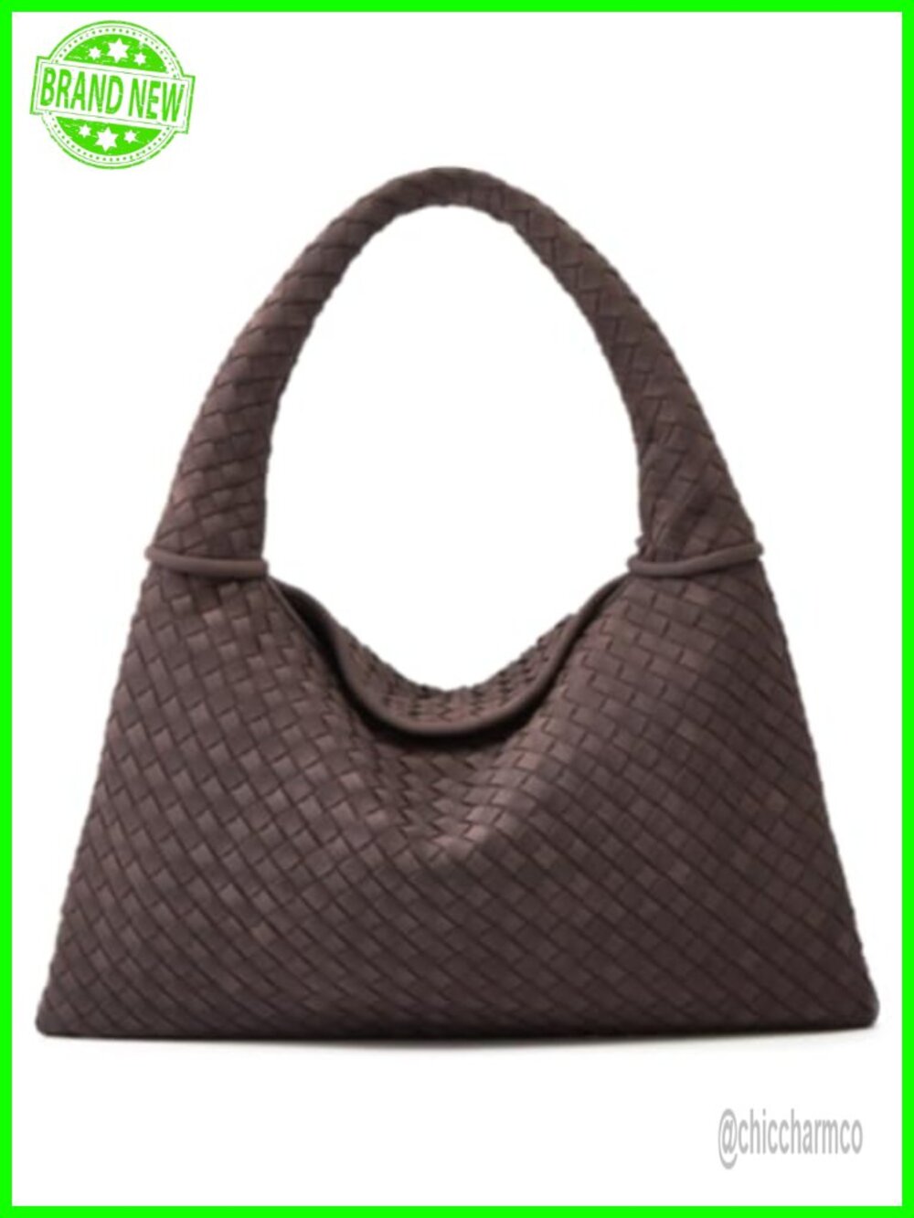Faux Suede Woven Hobo Bag Vintage Tote Retro Handbag